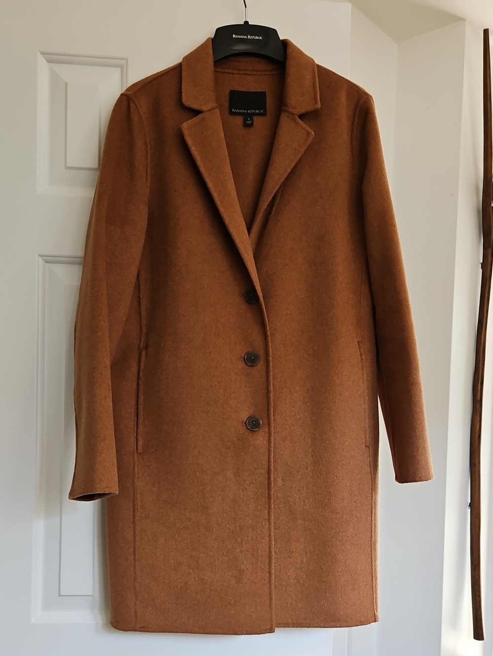 Banana Republic Women's Tan Wool-Blend Single-Breasted Coat